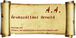 Árokszállási Arnold névjegykártya